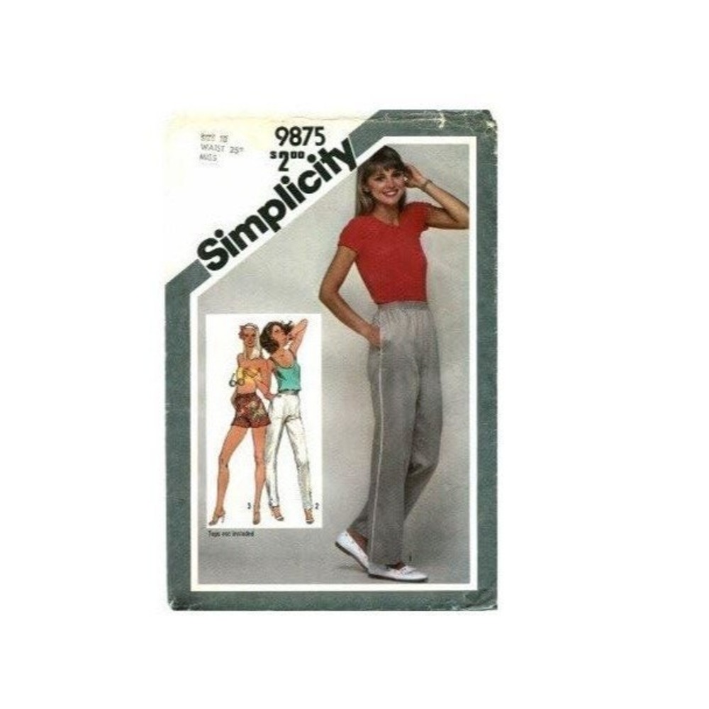 Simplicity Sewing Pattern Misses Size 10 Pants Shorts Vintage 9875 Sportswear